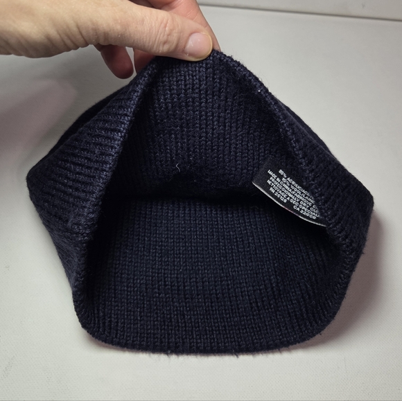 Vintage Polo Ralph Lauren Navy Blue Knit Beanie Hat USA Olympic American Flag - Picture 4 of 6